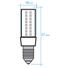 Bombilla LED tubular E-14P 5W 230 V 6000k (Blanco frío)